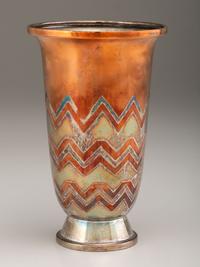 Mixed Metal Art Deco Vase