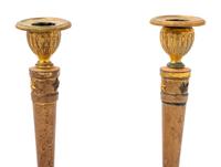 A Pair of Empire Style Gilt Metal Candlesticks