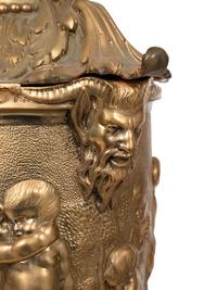 A Pair of French Gilt Bronze Ornamental Lidded Urns