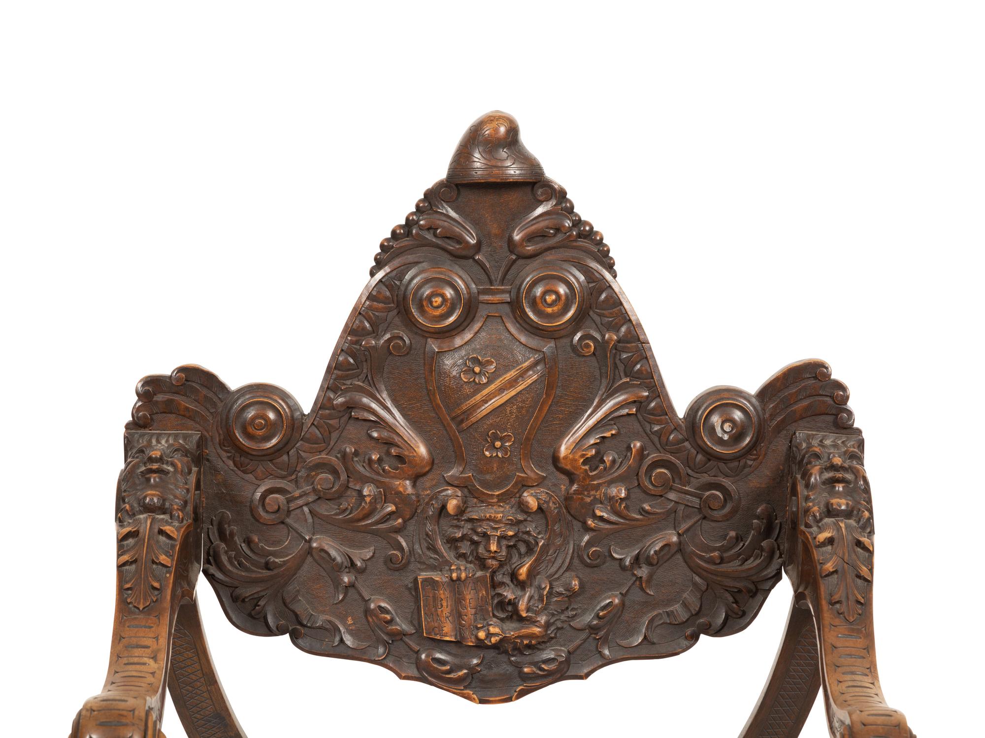 An Italian Savonarola Style Armchair