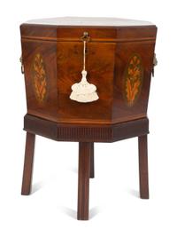 A George III Mahogany Marquetry Cellarette — 19TH CENTURY