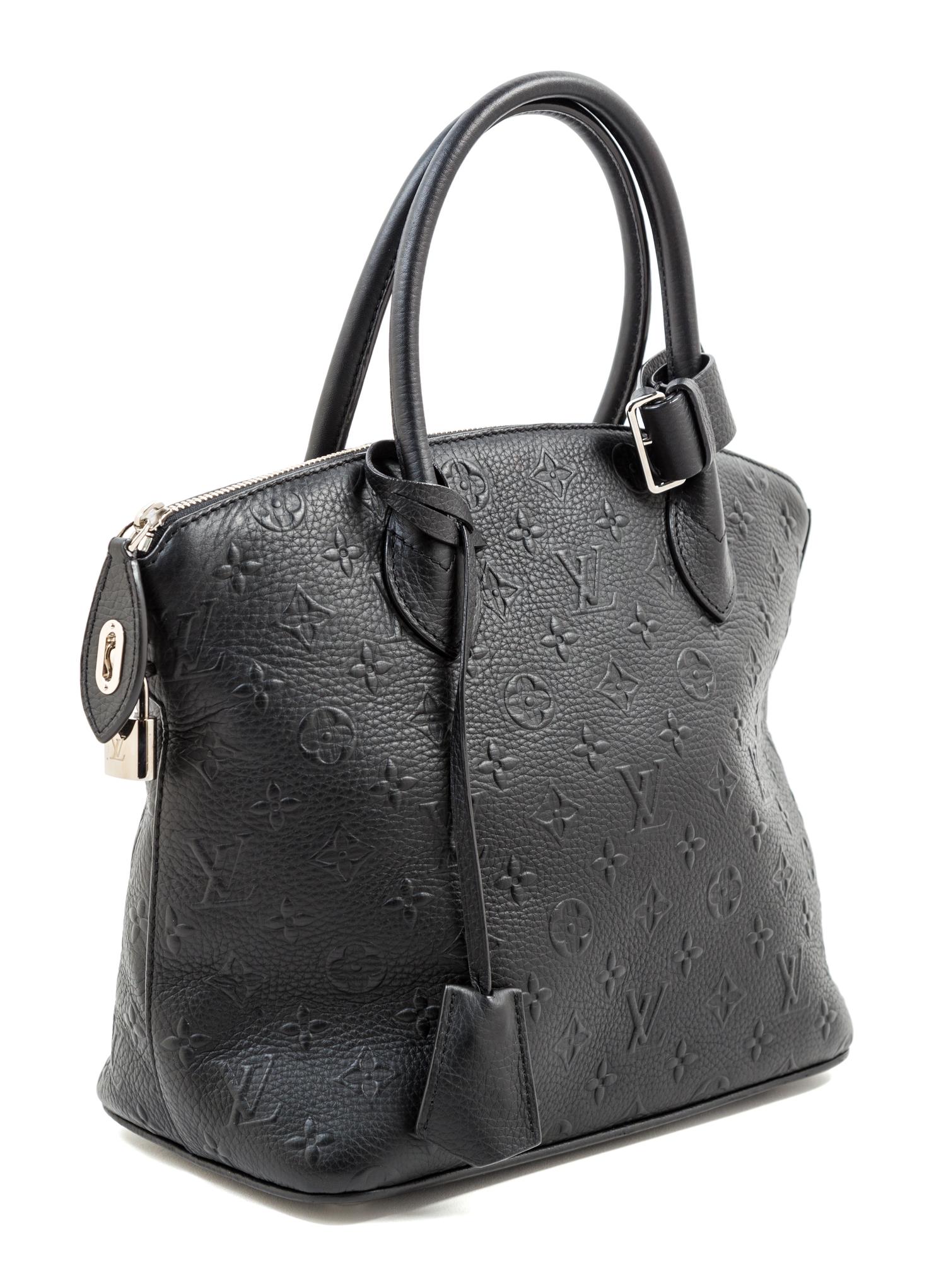 A Louis Vuitton Black Empreinte Montaigne Handbag, 11" x 10.5" x 6"; Handle drop: 4.5".