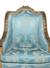 A Pair of Louis XVI Style Painted Bergères