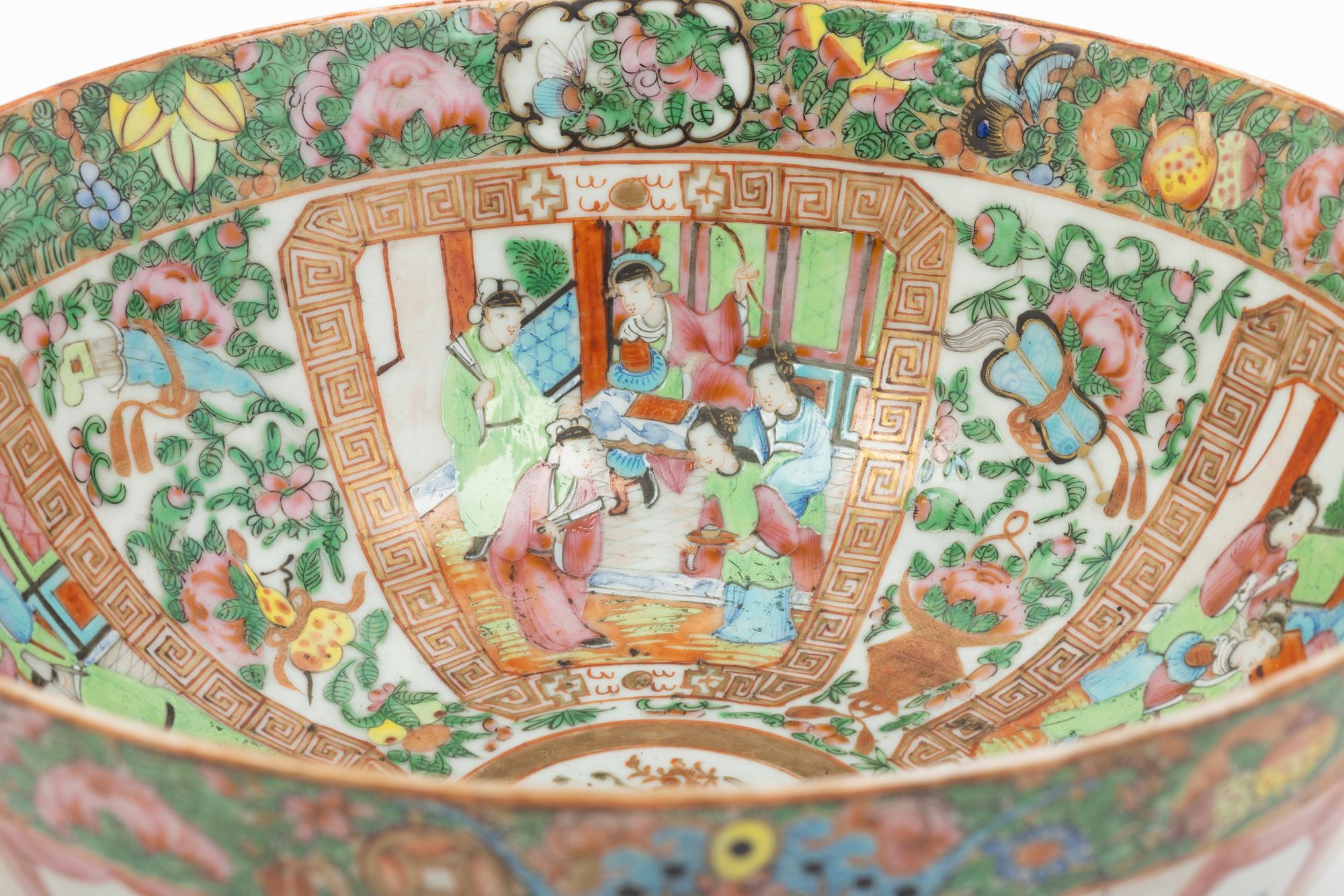 Two Chinese Export Rose Medallion Porcelain Articles