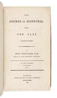 WHITAKER, John, B.D. (1735-1808). The Course of Hannibal over the Alps Ascertained. London: Printed for John Stockdale, 1794.