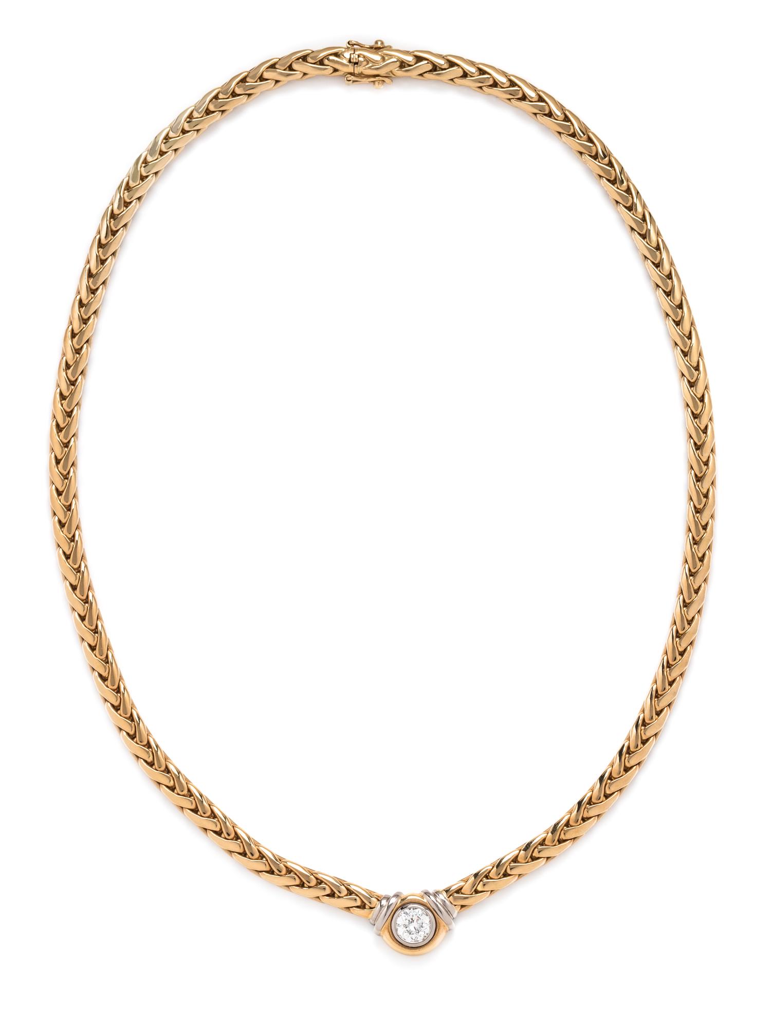 BUCHERER, YELLOW GOLD AND DIAMOND NECKLACE