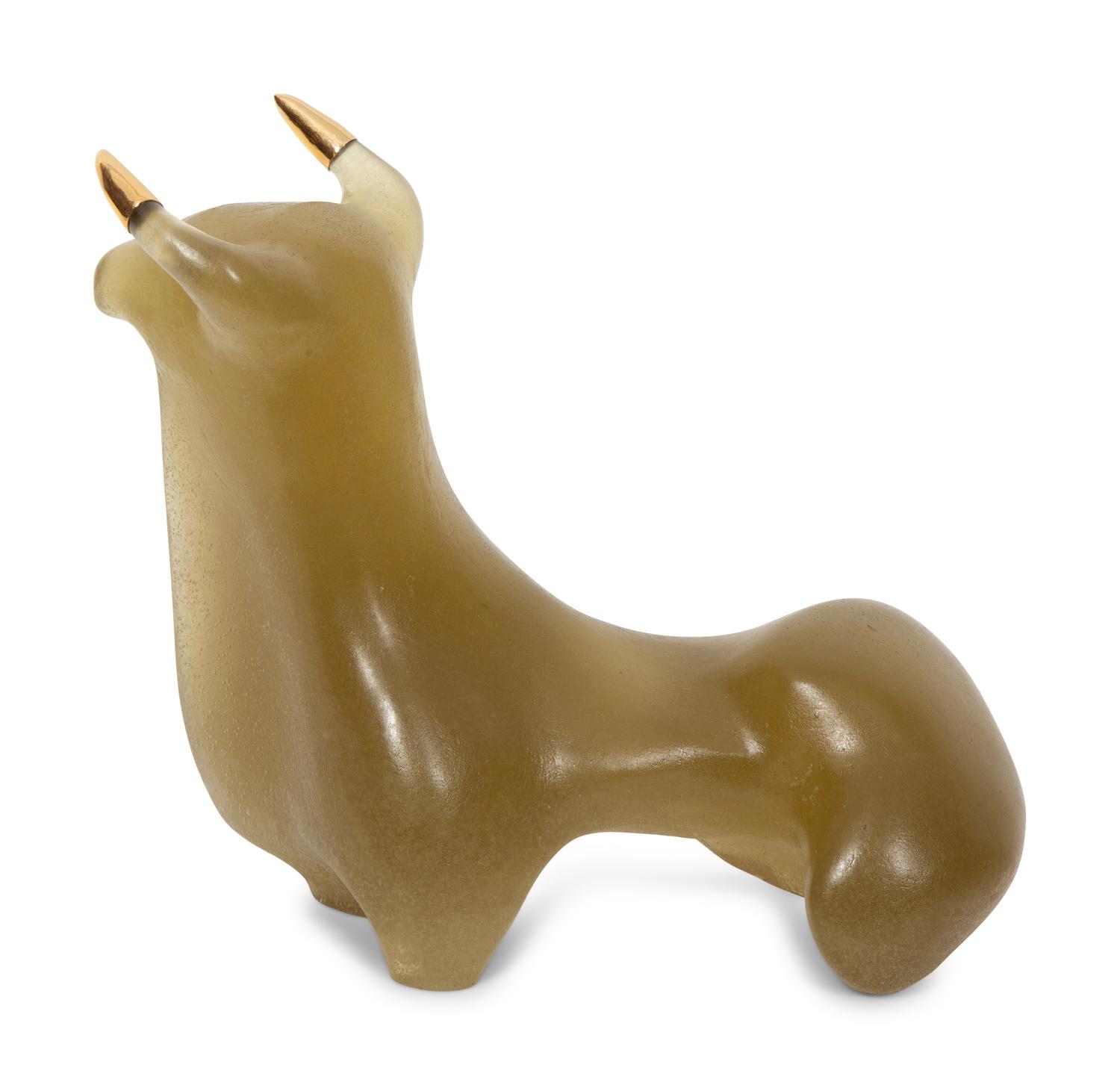 A Daum Pâte de Verre Taureau Sculpture