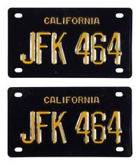 [KENNEDY, John F. (1917-1963)]. A group of 2 license plates, highlighted by anti-second term example.