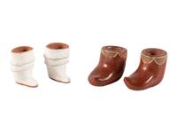 Two Pairs of Pottery Moccasins