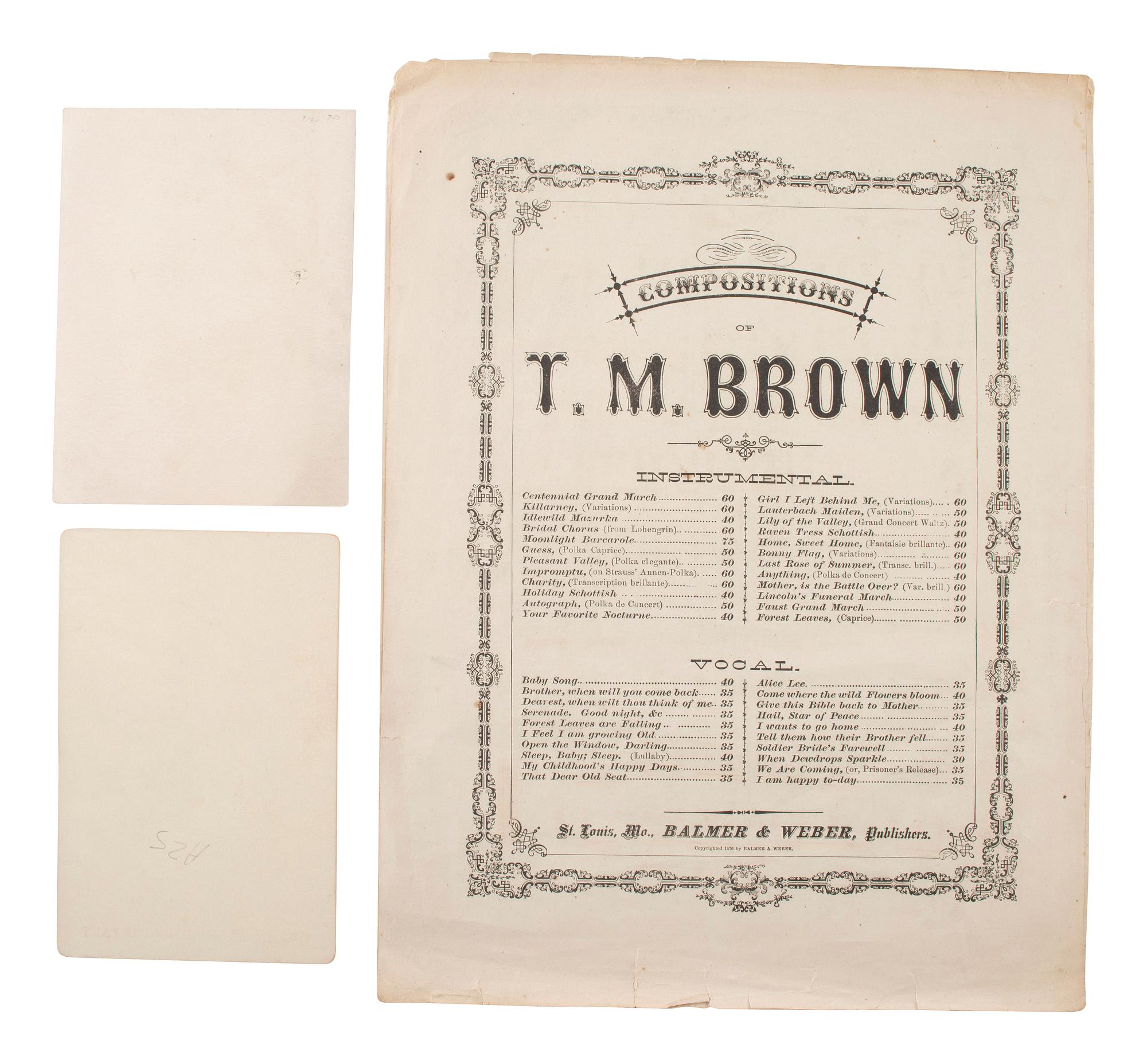 [1888 and 1892 ELECTION]. A group of ephemera related from the 1888 presidential campaigns of Benjamin Harrison and Grover Cleveland, comprising: