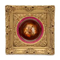 A Vienna Style Porcelain Charger in a Composite Frame