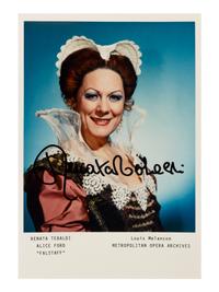 [20TH-CENTURY OPERA SINGERS]. A group of 6 signed photographs of opera singers from the 1950s-1960s, comprising images of: