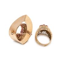 YELLOW GOLD AND RUBY JEWELRY