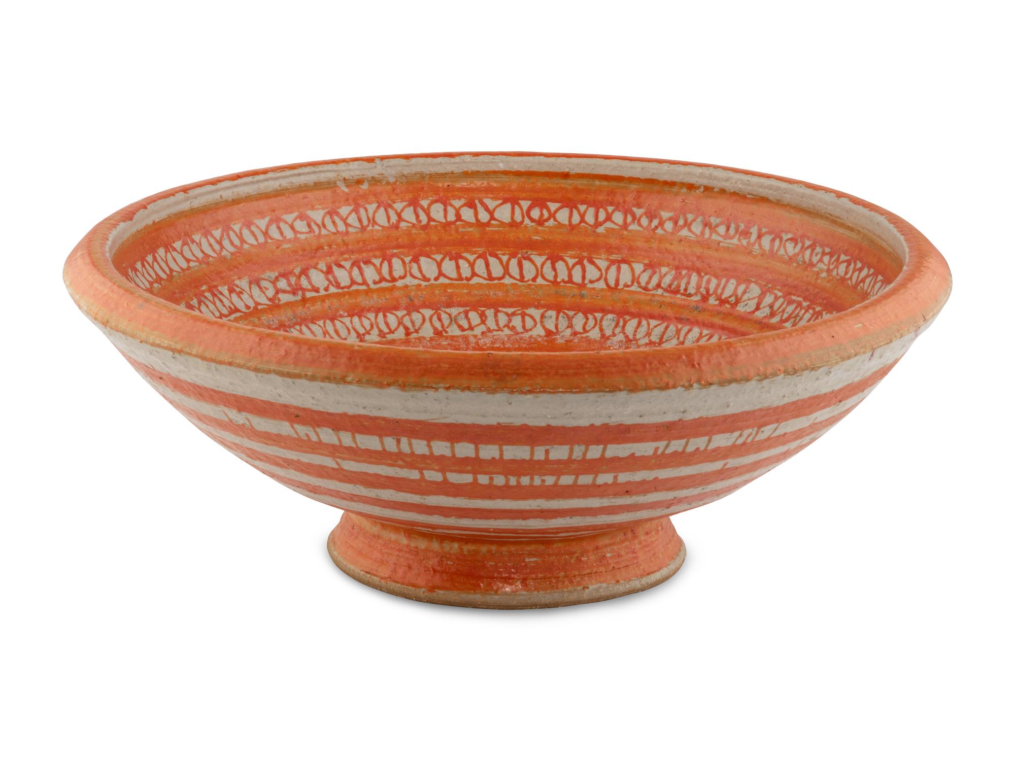 A Massive Glazed Terracotta Bird Bath or Centerpiece Bowl