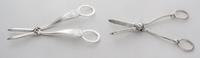 A Pair of English Silver Grape Shears, Martin, Hall & Co., Sheffield, Circa 1870, together with an associated silver-plate pair.