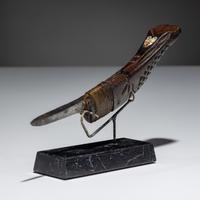 Maliseet / Mi'kmaq Crooked Knife, with Mother-of-Pearl Inlay