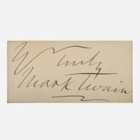 [Literature] Twain, Mark (Samuel L. Clemens) Cut Inscription