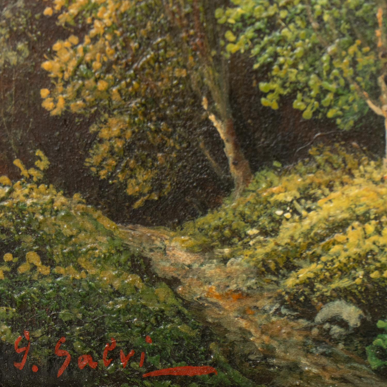 Francis E. Jamieson and G. Galvi, 20th Century Mountainous Landscapes (two works) oil on canvas and oil on panel 16 x 24 inches and 6 x 12 inches.