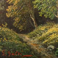 Francis E. Jamieson and G. Galvi, 20th Century Mountainous Landscapes (two works) oil on canvas and oil on panel 16 x 24 inches and 6 x 12 inches.