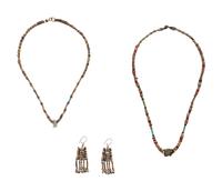 Two Egyptian Bead and Faience Necklaces and Earrings