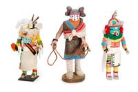 Three Contemporary Kachinas Height of largest 13 inches