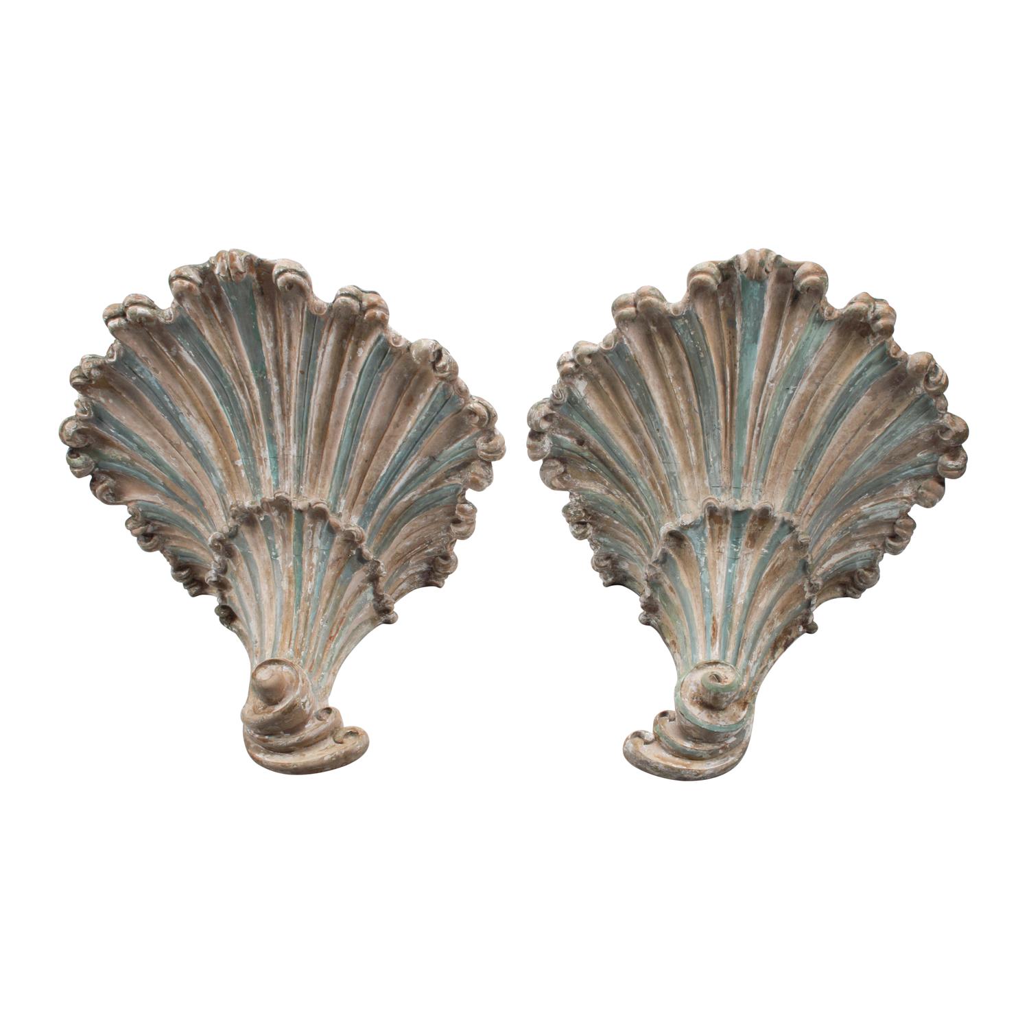 A Pair of Italian Carved and Painted Console Tables