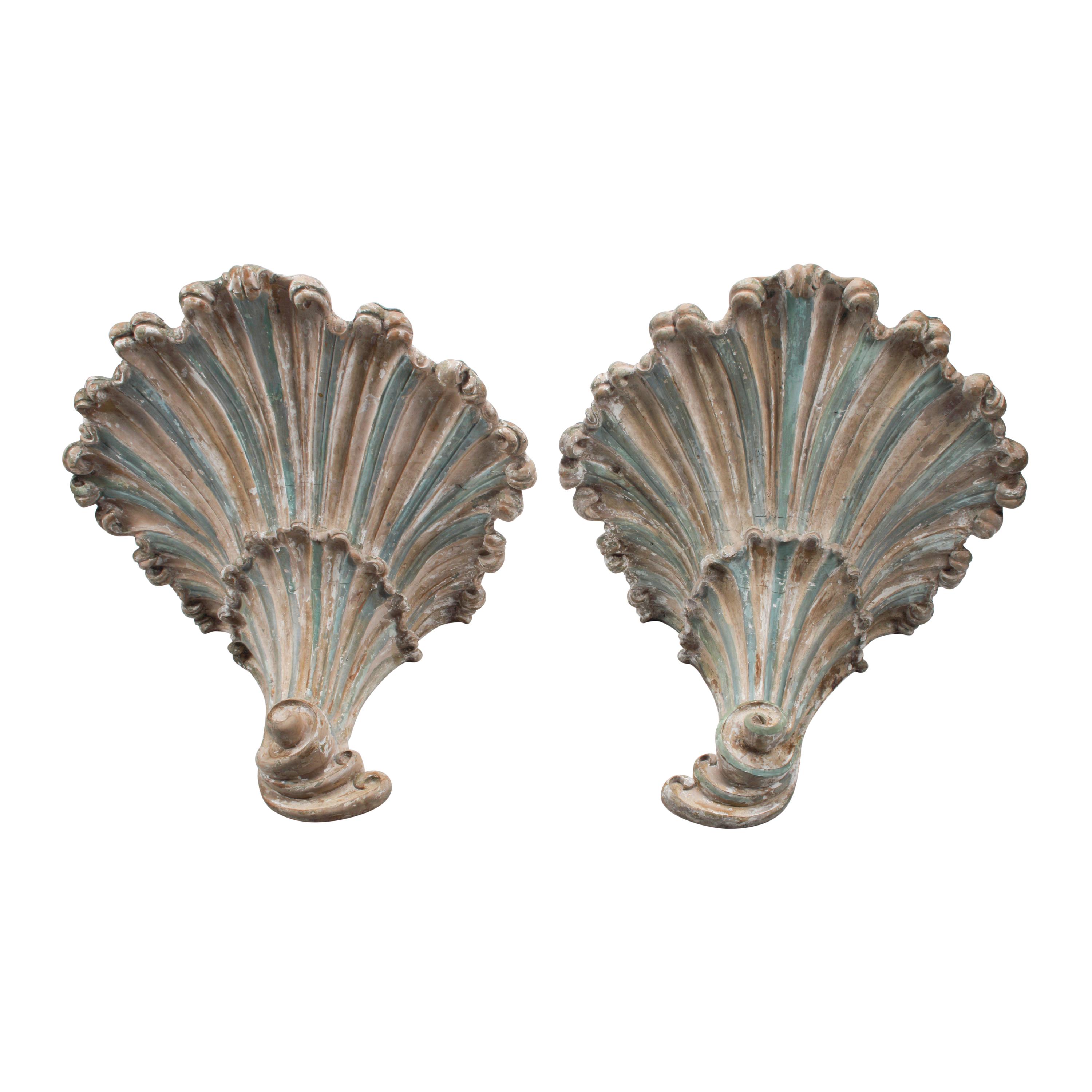 A Pair of Italian Carved and Painted Console Tables