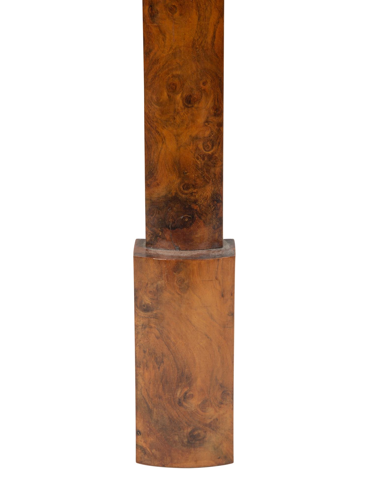 A Continental Burl Walnut Stick Barometer