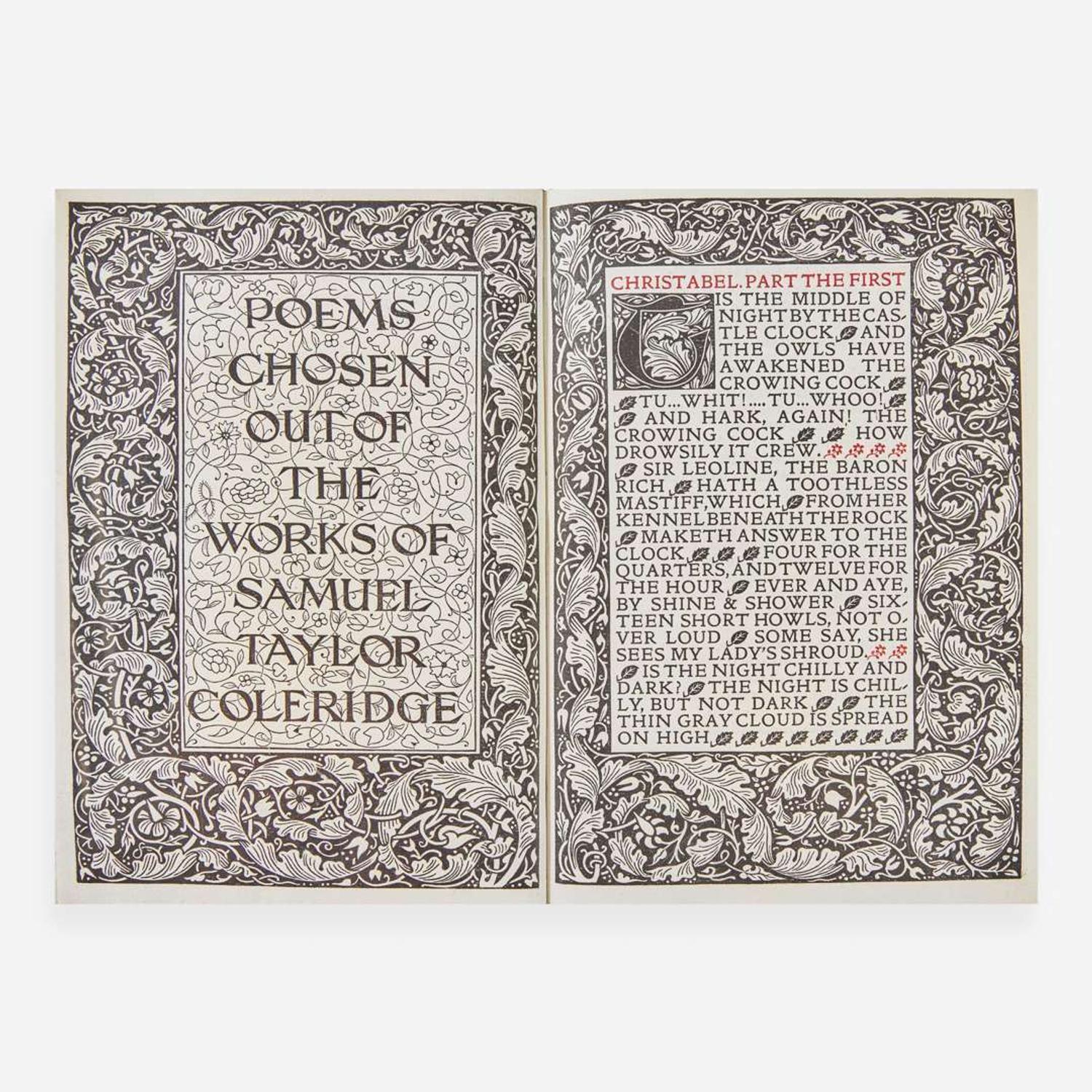 [Private Press] [Kelmscott Press] Coleridge, Samuel Taylor Poems Chosen Out of The Works of Samuel Taylor Coleridge