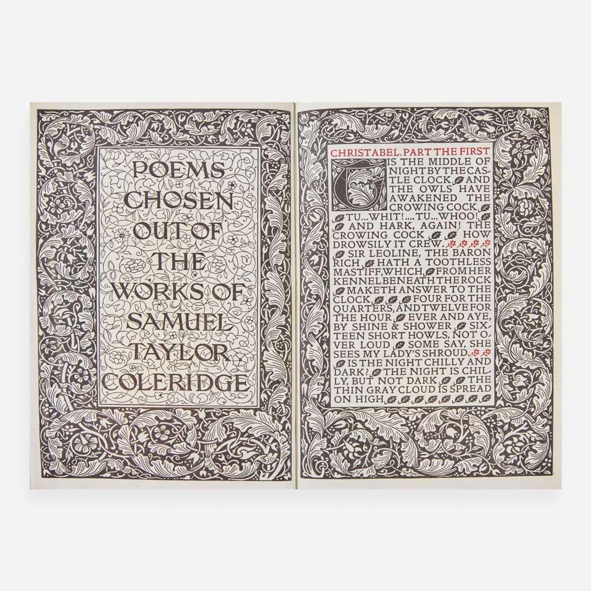 [Private Press] [Kelmscott Press] Coleridge, Samuel Taylor Poems Chosen Out of The Works of Samuel Taylor Coleridge