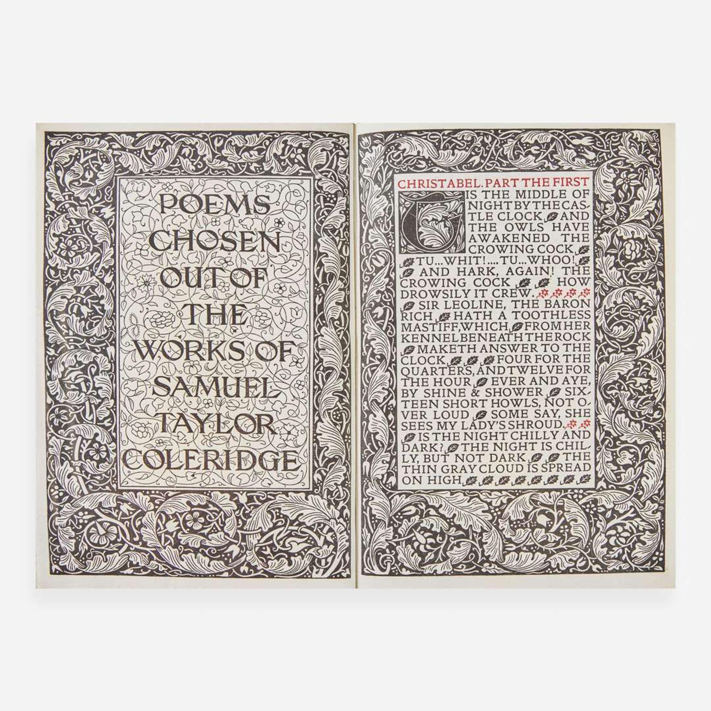 [Private Press] [Kelmscott Press] Coleridge, Samuel Taylor Poems Chosen Out of The Works of Samuel Taylor Coleridge
