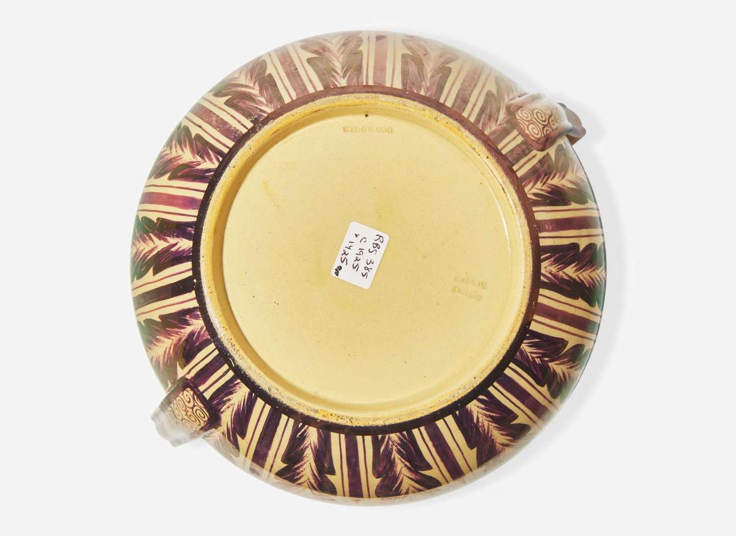 A Wedgwood Caneware Copper Lustre Decorated Handled Vase, UK, circa 1925