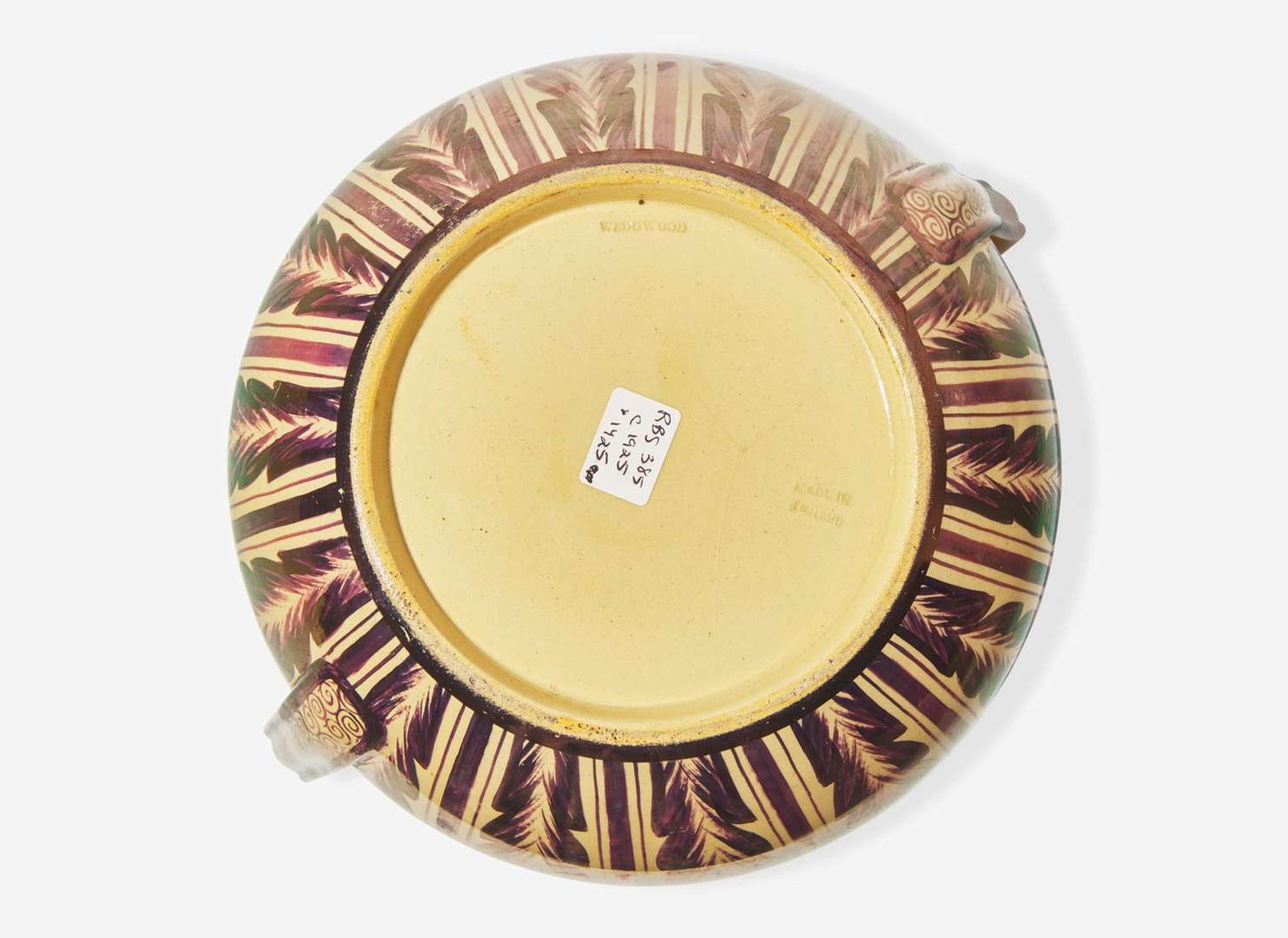 A Wedgwood Caneware Copper Lustre Decorated Handled Vase, UK, circa 1925