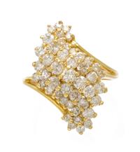 A 14 Karat Yellow Gold and Diamond Cocktail Ring, 3.60 dwts.