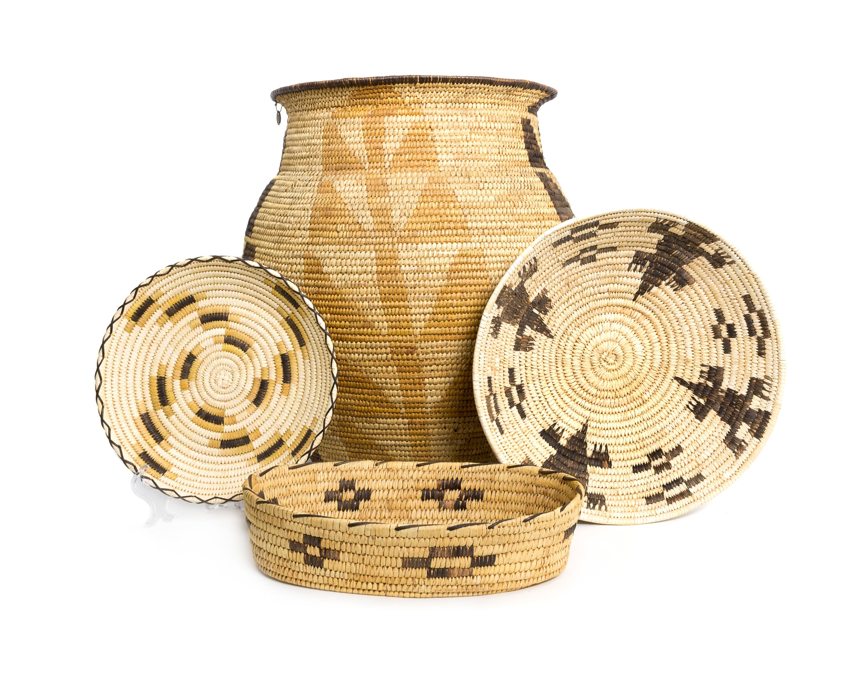 A Group of Fourteen Tohono O'odham Baskets Height of tallest 16 3/4 inches.