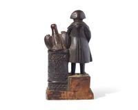 A Carved Wood Watch Hutch in the Form of Napoleon with Eagle