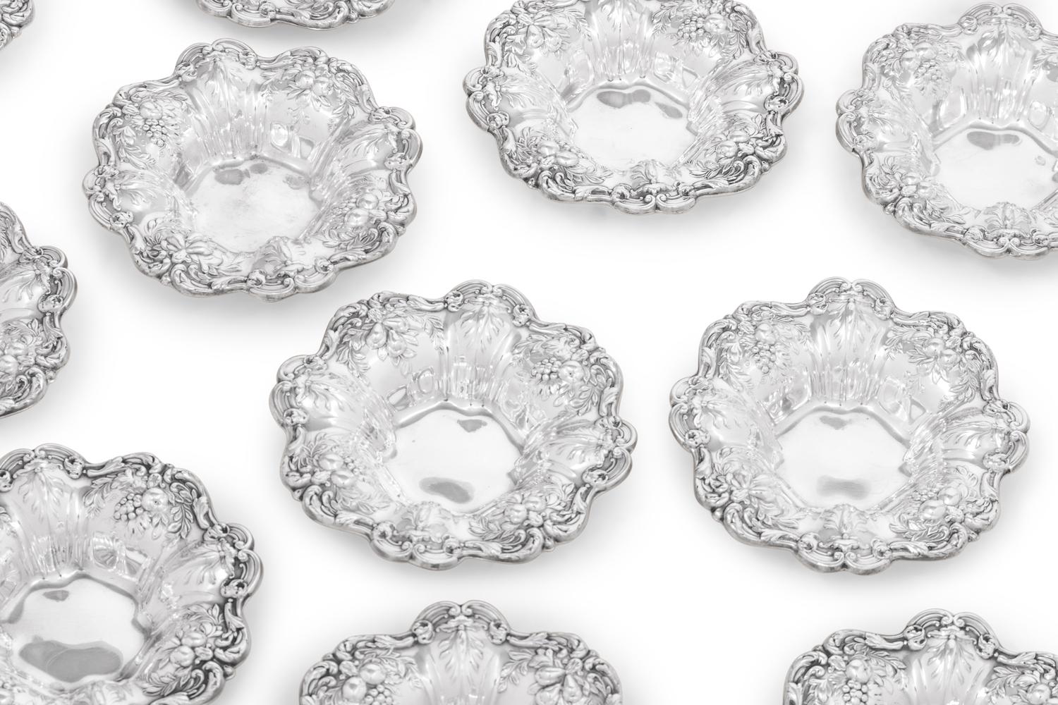 A Set of Twenty-Five Reed & Barton Francis I Silver Nut Dishes