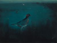 Karl Priebe, (Wisconsin, 1914-1976), Songbird with Dragonfly, 1948