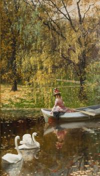 Felix von Ende, (German, b. 1856), Autumnal Elegance