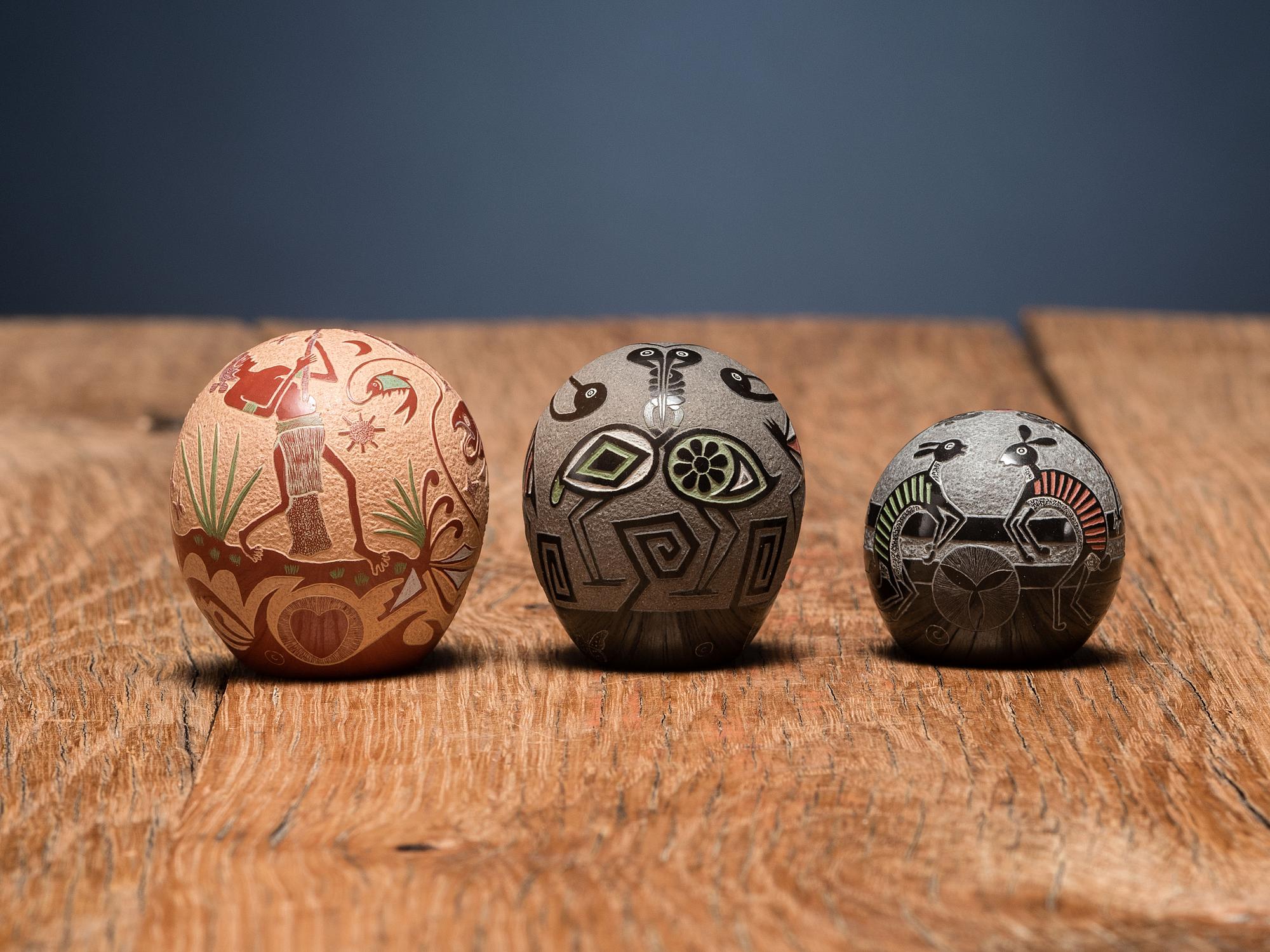Miniature Sgraffito Pottery, with Hunters and Warriors