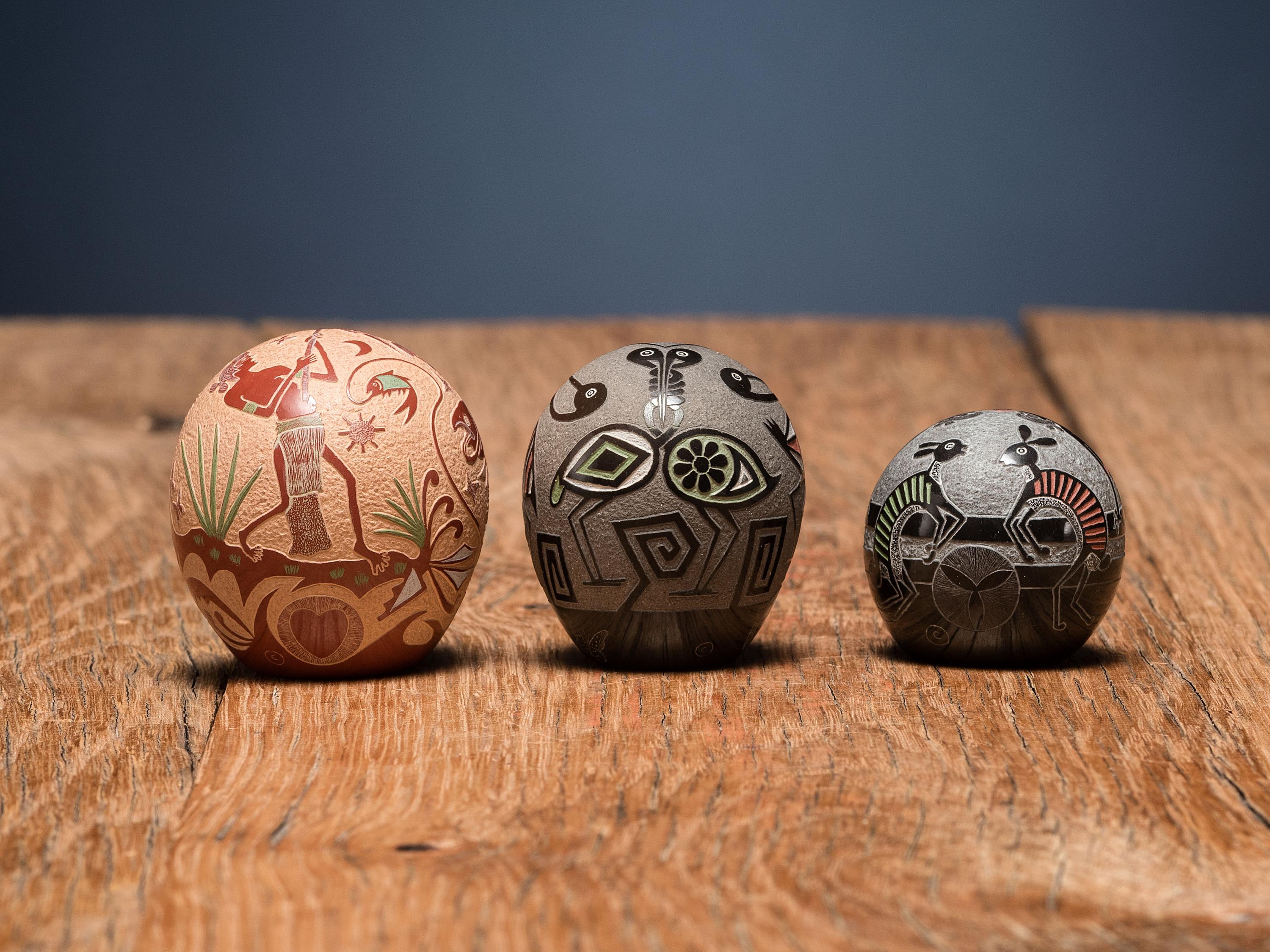 Miniature Sgraffito Pottery, with Hunters and Warriors