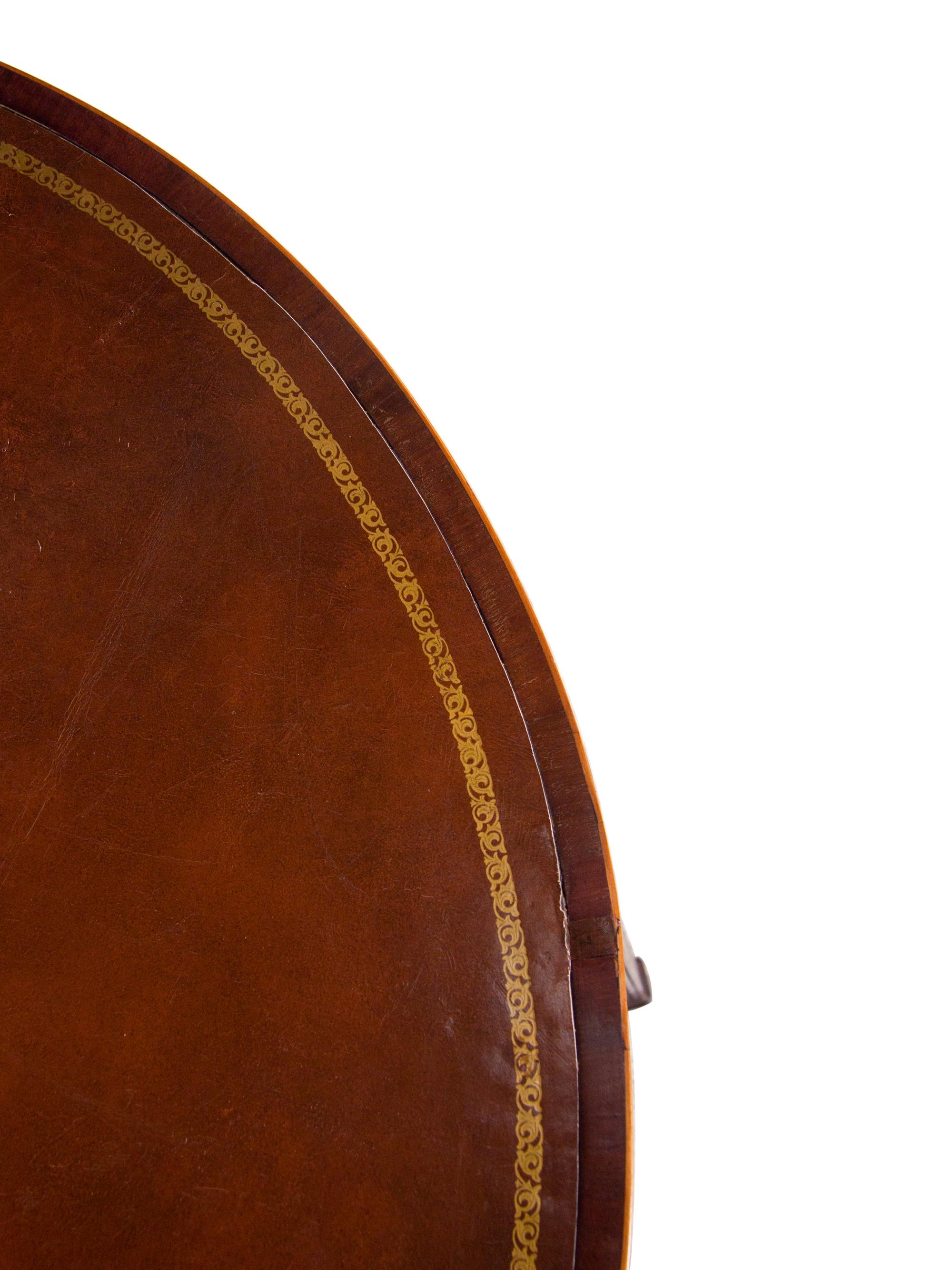 A Continental Mahogany Demilune Game Table