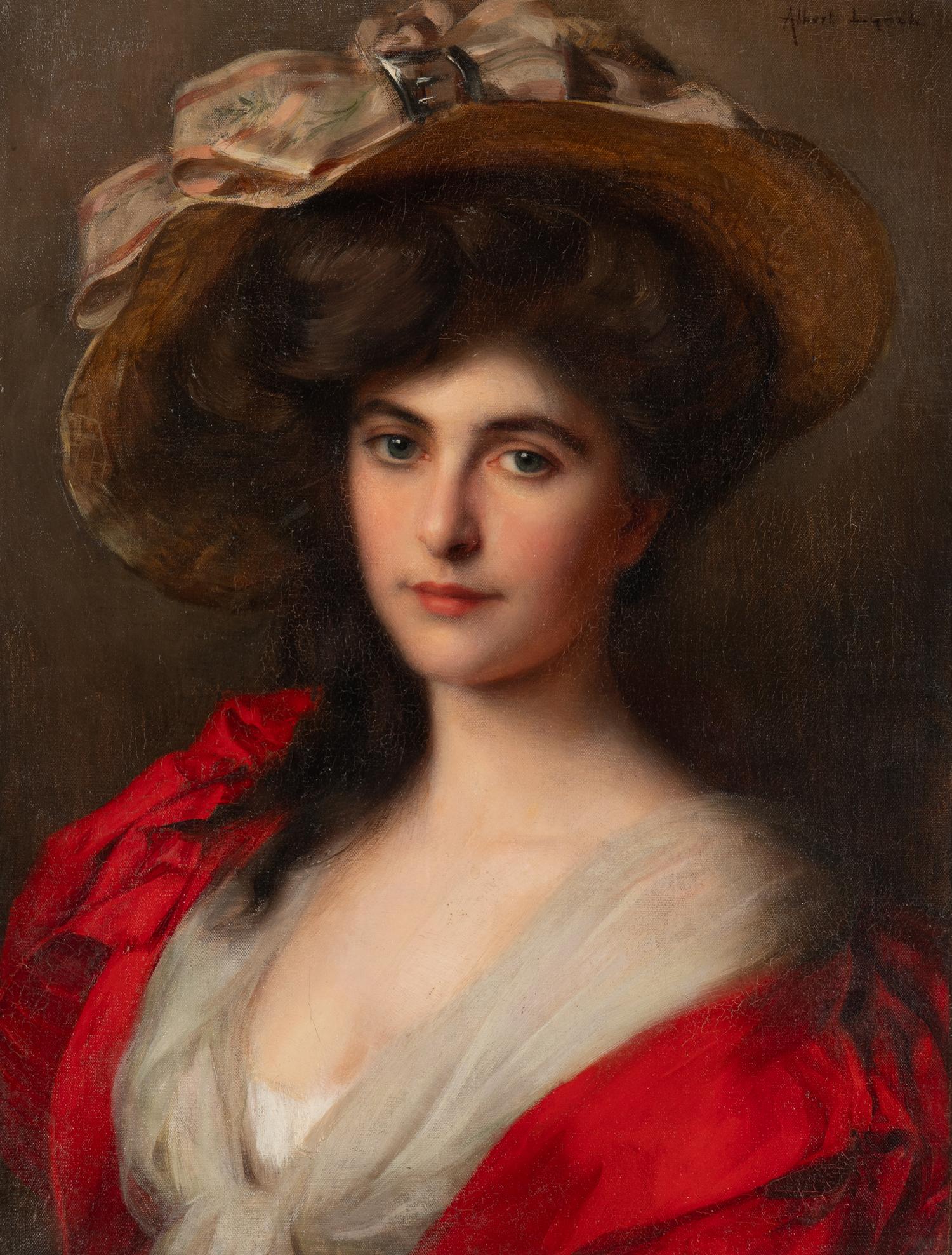 Portrait of a Lady in a Red Dress, Bust Length