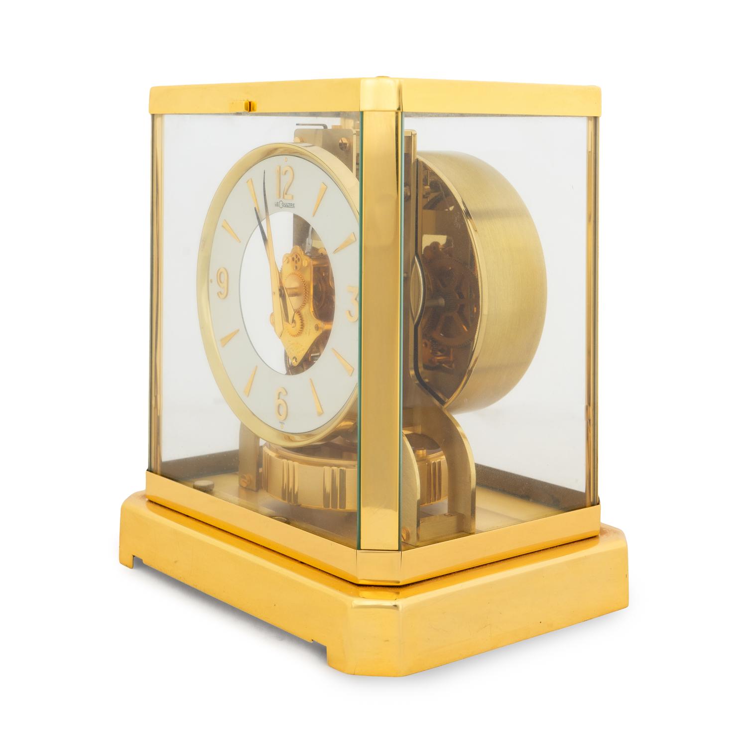 A Le Coultre Brass and Glass Atmo s Clock