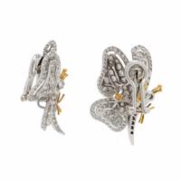 Chantecler, Diamond and Bicolor Gold Butterfly Earrings