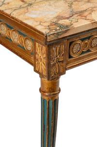 An Italian Neoclassical Painted and Parcel Gilt Console Table