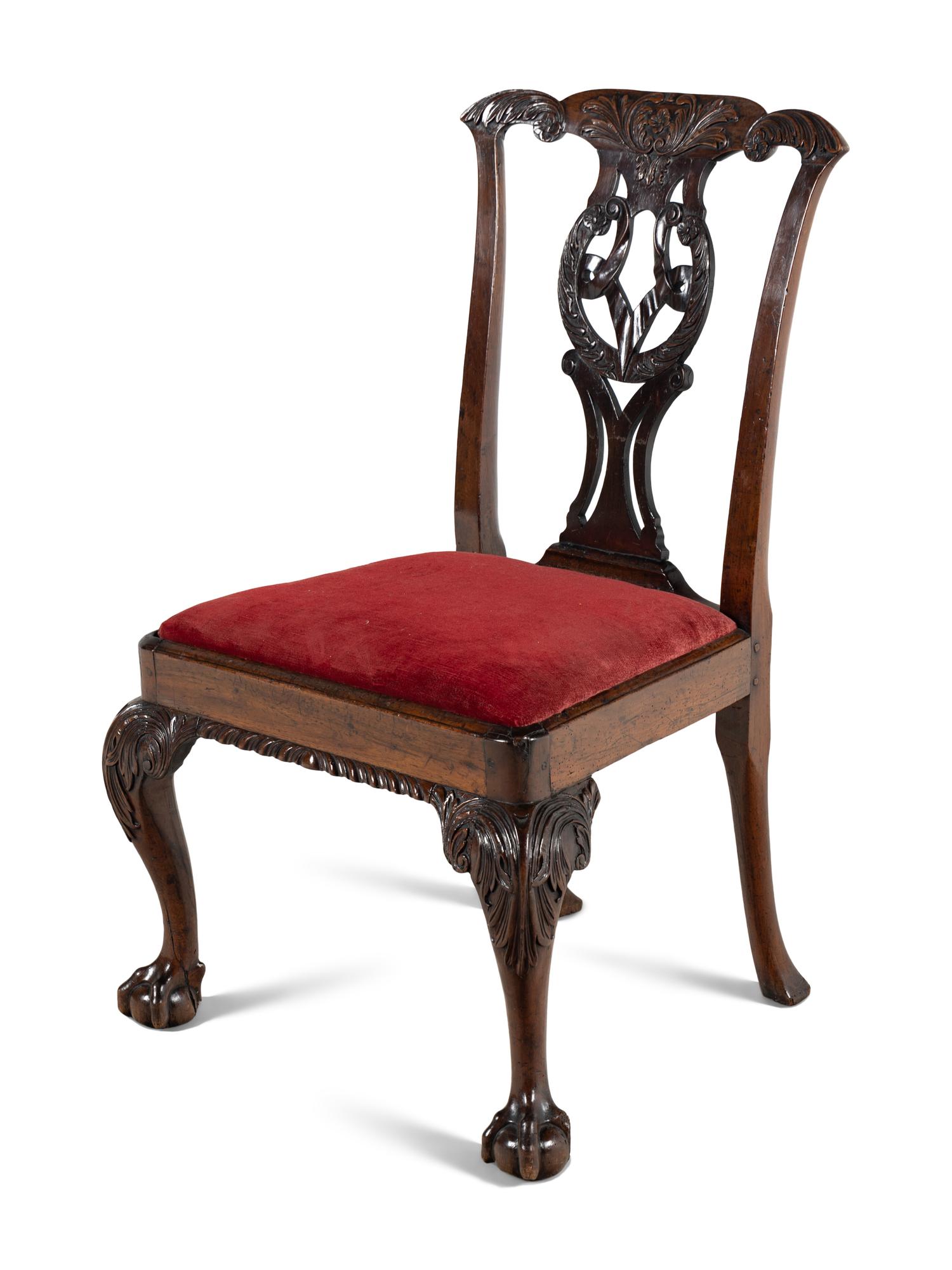 A George II Carved Mahogany Side Chair
