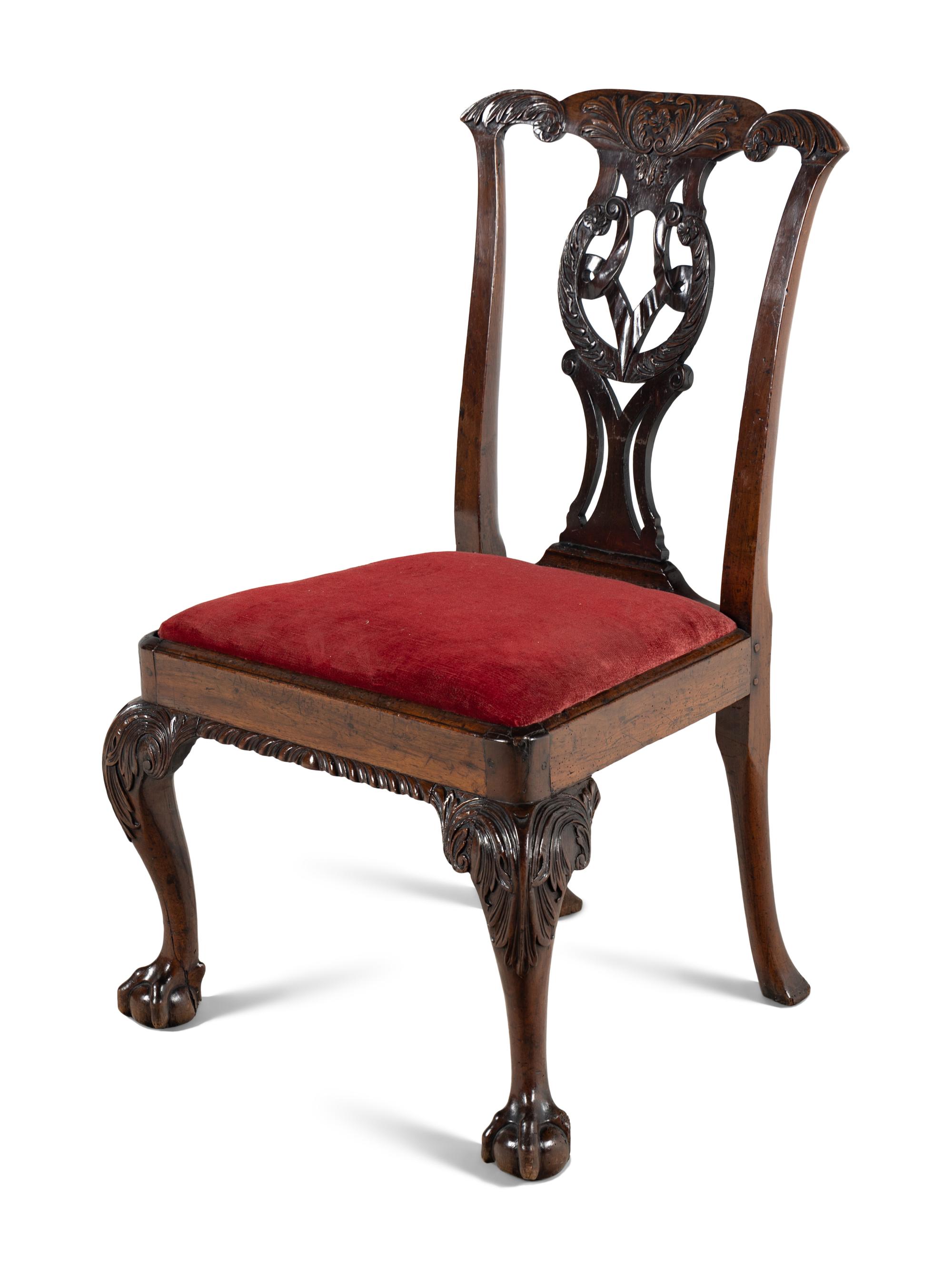 A George II Carved Mahogany Side Chair