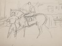 Study with Horse, Groom, and Jockey