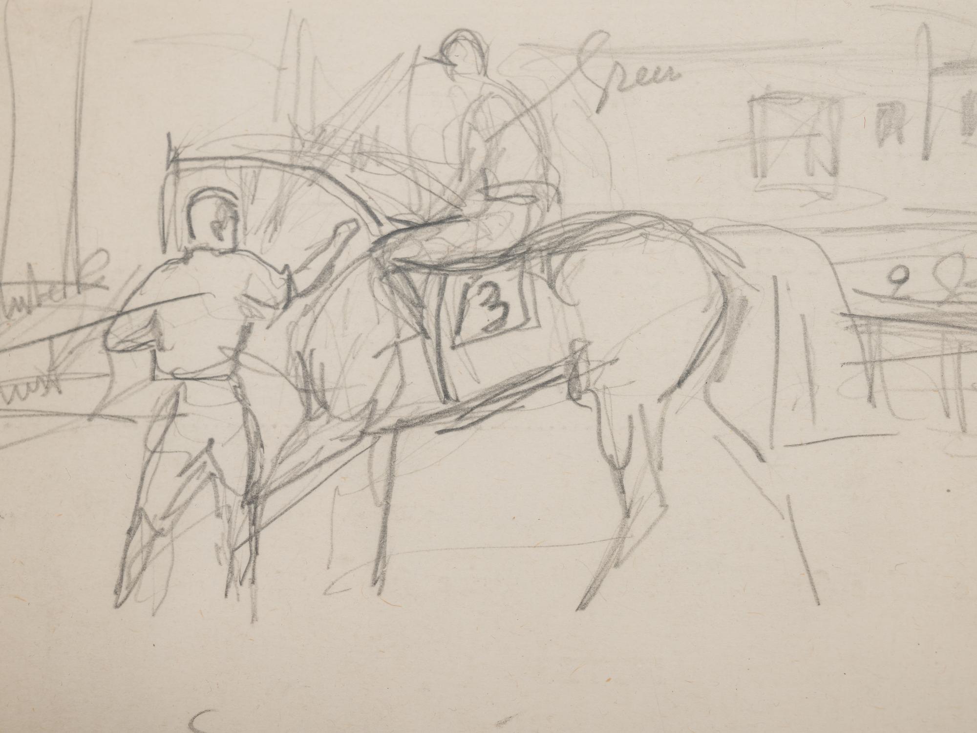 Study with Horse, Groom, and Jockey